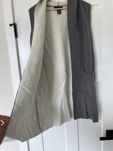 RAIN Damen Pullover Weste grau und creme Größe M Viskose - Bild 4 von 8
