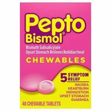 Pepto-Bismol M4043 262mg Heartburn Treatment Chews - 48 Count exp 02/2026