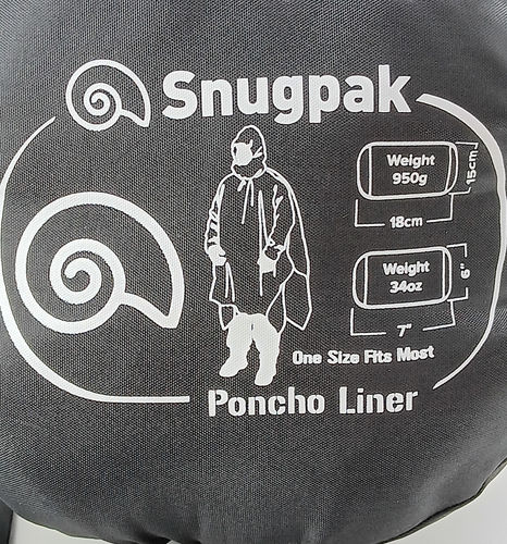 Snugpak Fully Insulated Black Poncho Liner New - Picture 4 of 8