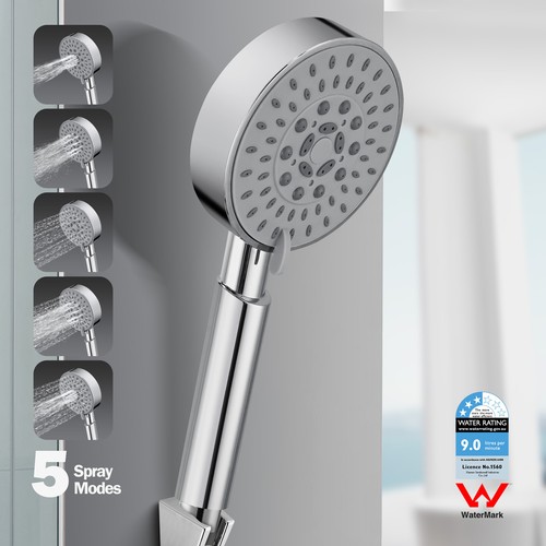 ACA Bath Square Round Massage Hand Held Shower Spray Head / Hose Multi Function - Picture 25 of 97