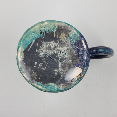 Art Pottery Mug Studio Coffee Mug Signed With Crackled Glaze Large - Picture 7 of 9