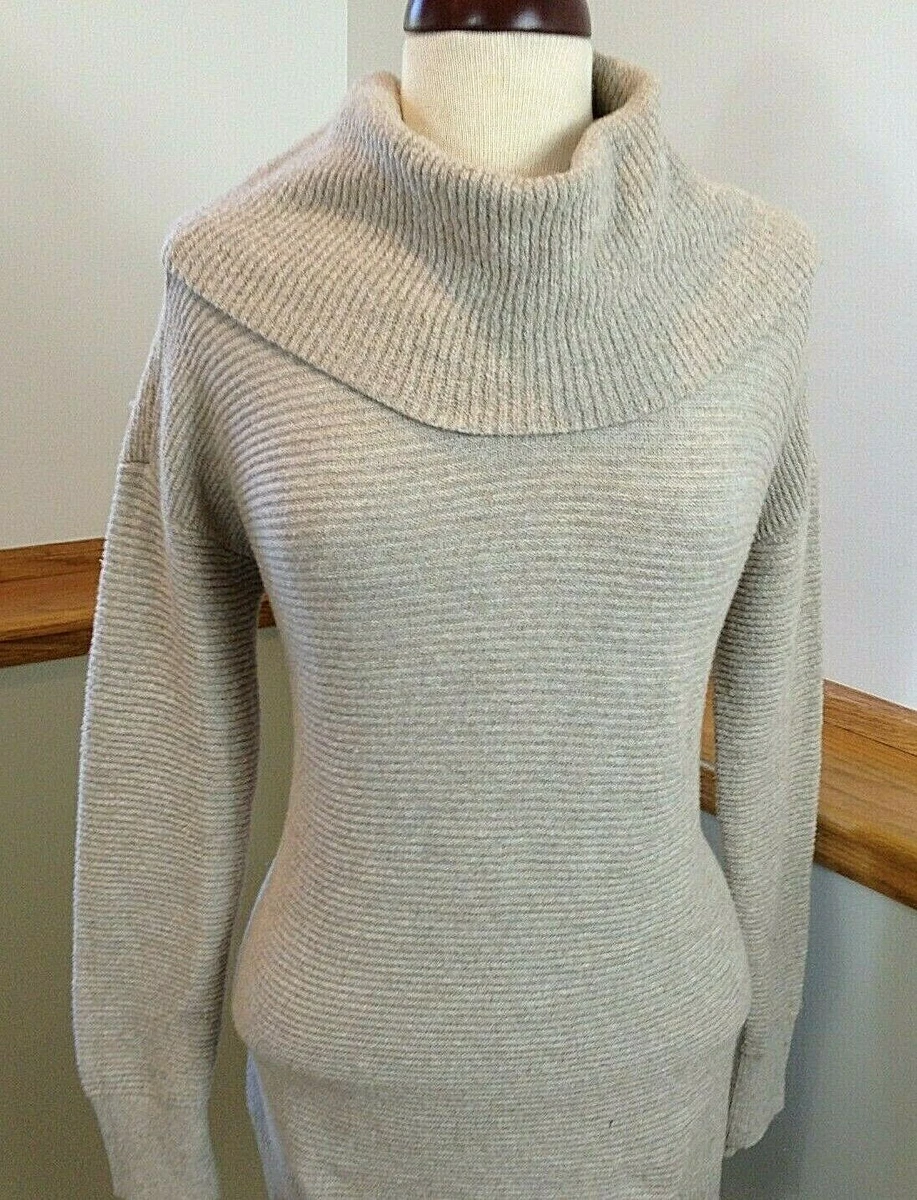 LOFT Beige Cowl Neck Long Sleeve Pullover Knit Sweater Women s