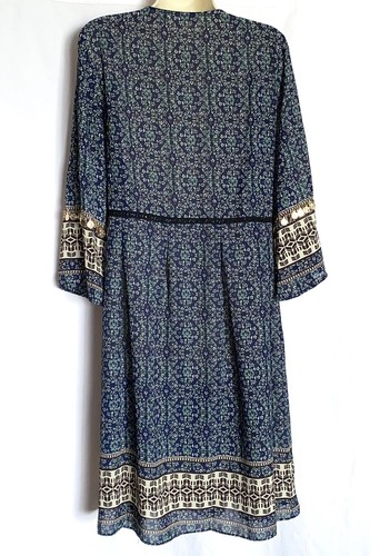 Abito contadino blush noir braccialetto oro medio zingaro maniche lunghe casual donna M 8 - Foto 7 di 17