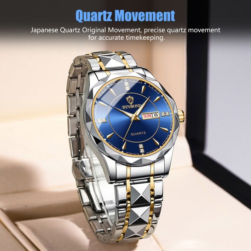 Waterproof Men's Watch Classic Stainless Steel Quartz Luminous Business Luxury - Picture 6 of 9