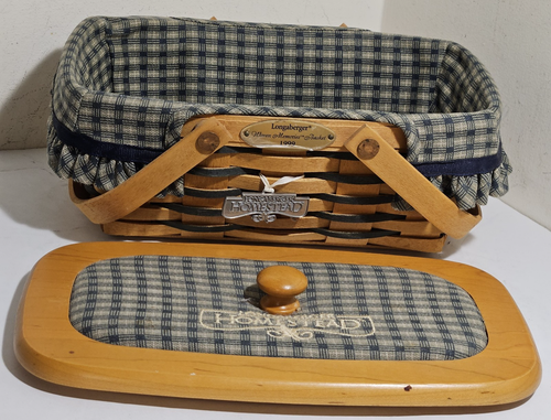 Cesta Longaberger Woven Memories 1999 "Homestead" con forro y tapa - Imagen 6 de 8