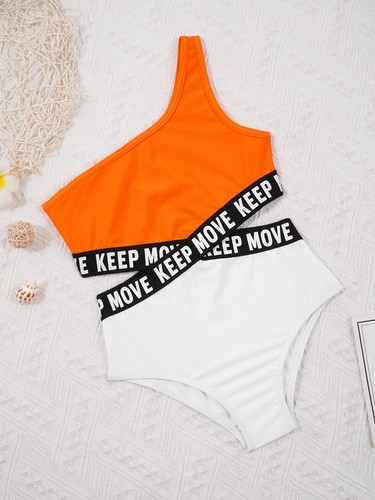 Kids Girls Two-pieces Sleeveless Beachwear Swimsuits Palm Printed Bathing Suits - Picture 15 of 60