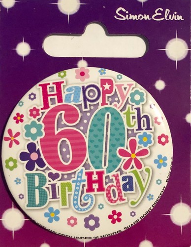 Small metal Birthday badge with safety pin, 50th or 60th Birthday, brand new - Picture 12 of 24