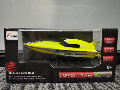 Mini bote eléctrico bimotor de alta velocidad Invento 500808 1:72 RC amarillo brillante 2,5 GHz - Imagen 11 de 11
