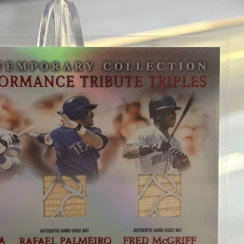 2003 Tribute Contemporary Collection Sammy Sosa Rafael Palmeiro Fred McGriff /50 - Picture 3 of 10