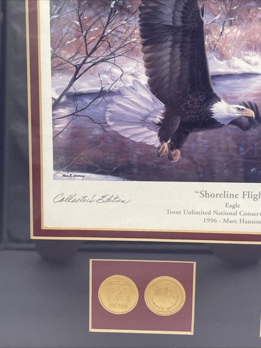 Marc Hanson "Shoreline Flight" Eagle Trout Unlimited Collector's Edition 1996 - Picture 3 of 8