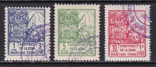 1940 - España - Arbitrios Zona Maritima Terrestre - Conjunto de Sellos - Imagen 1 de 2