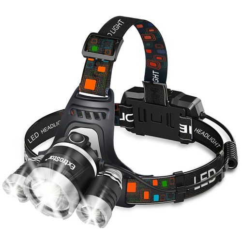 Super Bright Head Torch Rechargeable Zoom Headlight 3 LEDs for Camping Cycling - Picture 4 of 9