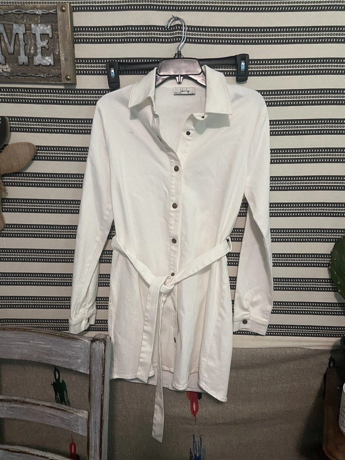 NWOT Sadie & Safe White Denim Mini Dress Sz S
Opens in a new window or tab