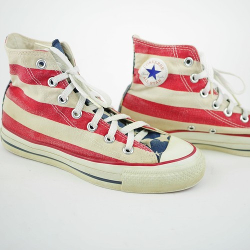 Converse Chuck Taylor Women's 6.5 American Flag Red Sole Hi Top Sneakers Shoes - Picture 10 of 11