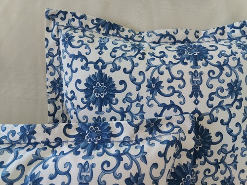2 RALPH LAUREN PORCELAIN ROSETTE BLUE TOSS PILLOW Covers Shams New - Picture 8 of 9