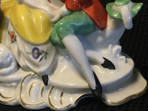 E&R Erphila Germany US Zone Porcelain Victorian Couple w/sheep? Ebeling & Reuss - Picture 9 of 12