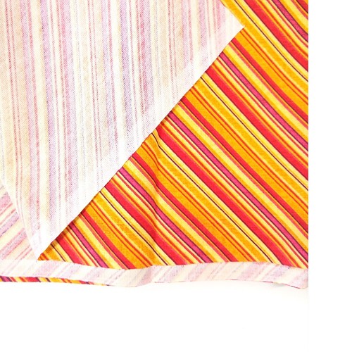2.9 Yards Red Yellow Diagonal Striped Decorator Canvas Fabric Fiesta SW 45" - Picture 7 of 8