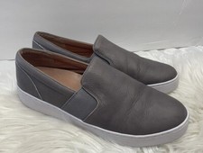 Vionic Demetra Slip On Sneakers Shoes Comfort Gray Leather Women  s Size 8