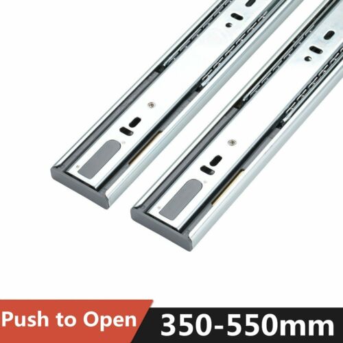 Pairs Heavy Duty Ball Bearing Drawer Runners Slides Push to Open Fully Extension - Picture 4 of 15