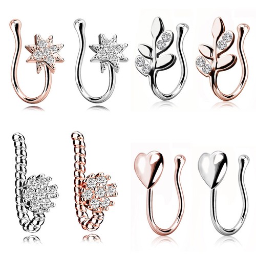 4-12x Ear Cuff Stainless Steel Helix Cartilage Clip On Wrap Non Piercing Set 16g - Picture 3 of 13