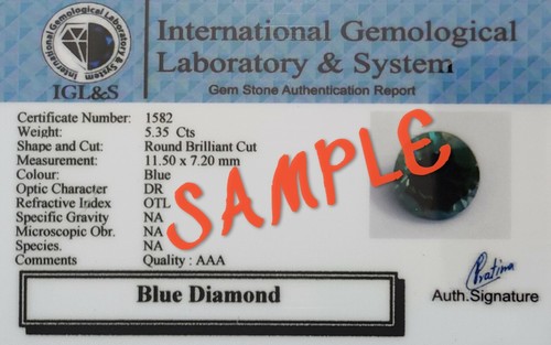 6 Karat Blau Behandelt Diamant Nieten 4 Zacken Schraube Hinten VVS1 Zertifiziert - Bild 5 von 5