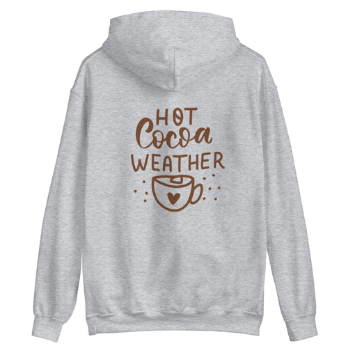 Adult Mens Womens Hot Cocoa Weather Hoodie Unisex Graphic Hooded Sweatshirt - Picture 6 of 74