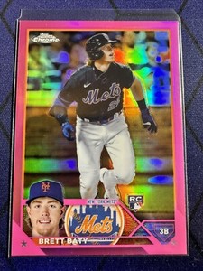 Brett Baty RC 2023 Topps Chrome Rookie Pink Refractor #204 New York Mets