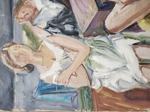 Gemälde Ölgemälde Figuren Frauen Personen Conrad Westphal Signiert Nachlass - Bild 5 von 13