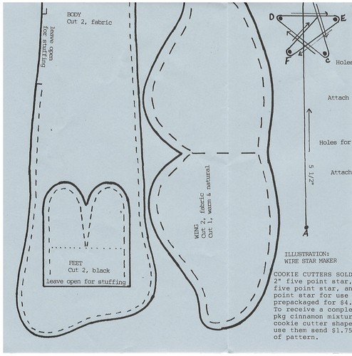 Off the Beaten Path 13" Oh My Stars Angel sewing pattern Cinnamon Stars pattern - Picture 3 of 3