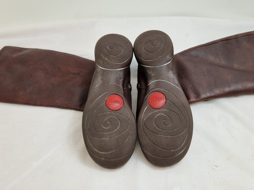 Camper Ladies Knee High Comfort Boots Leather Brown Zip UK 3 EU 36 - Picture 10 of 10