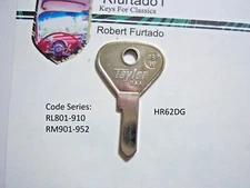 Key Blank for Vintage Alfa Romeo, Hillman, Sunbeam (See code series) HR62DG