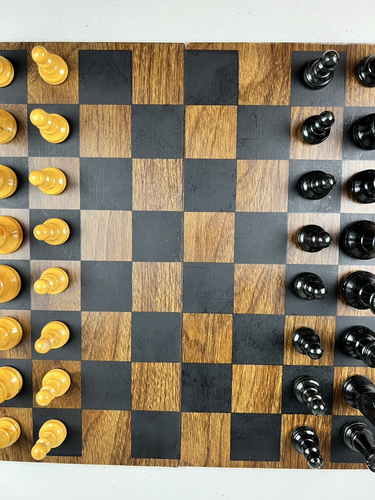 Vintage 3M Bookshelf Classic Chess Set French Wood Chessmen 1970 Staunton Boxed - Picture 18 of 24