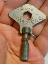 Vintage Old Original Chicago Roller Skate Co Nickel Look Key Square 3/8" Hex