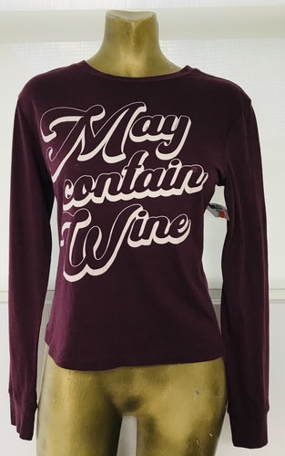 Zoe + Liv MAY CONTAIN WINE TEE manica lunga extra large XL NUOVO CON ETICHETTE - Foto 11 di 11