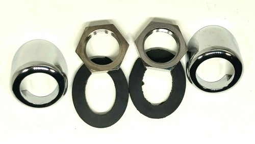 Classic Mini NEW Pair of Wiper Chrome Wheelbox Kit - 6-Sided Nut Austin Mini - Picture 3 of 3