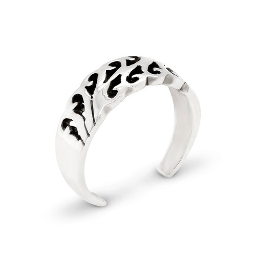 Angled Ripple Sterling Silver 925 Toe Ring - Picture 3 of 7