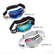 JUST GO Kids Ski Goggles with Case Double-Layer Lens Anti-Fog UV Protect