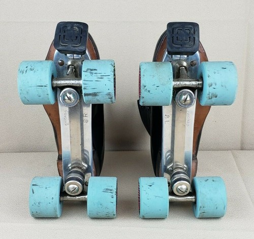 Pattini a rotelle vintage Chicago neri blu Speedhead ruote uomo taglia 8 con custodia rossa - Foto 6 di 12