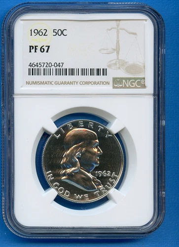 1962 NGC PF67 Franklin Half Dollar 50c US Mint Silver 1962-P PF67 Blast White