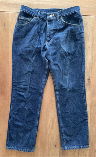 Vintage Lee Jeans Herren 33x29 gerades Bein dunkle Waschung Arbeit Denim 80er 90er USA