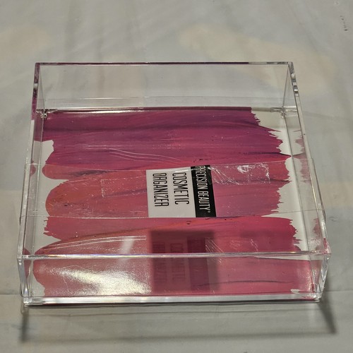 Cosmetic Acrylic Organizer Tray Clear Pink New (Sz 8"x8"×2") -Precision Beauty - Picture 3 of 3