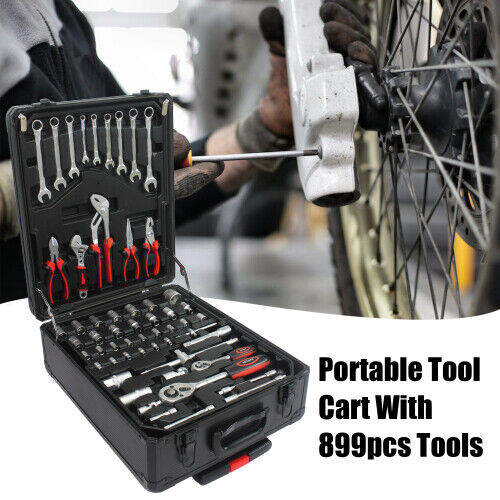 Trolley Case Tool Set,Hand Tool Box w/4 Layers of Toolset&Wheels for Auto Repair - Picture 35 of 46