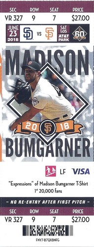 Ticket Stubs Stub San Francisco SF Giants 2018  Mar Apr May Jun Games New Mint  - Picture 39 of 43