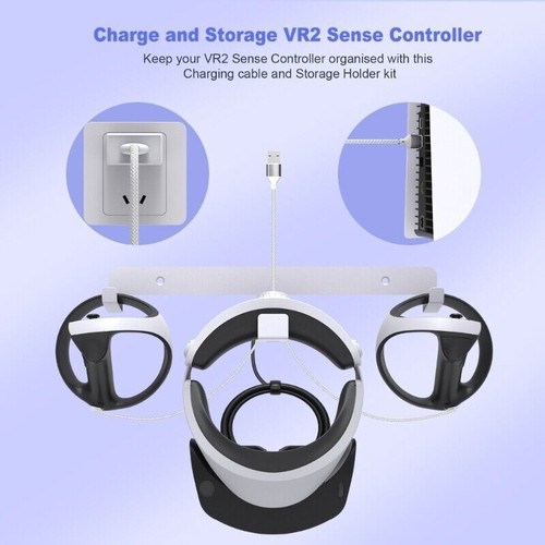 Wall Mount Bracket for PS VR2 Headset Controller Hanger Hook Space Accessories - Picture 2 of 7