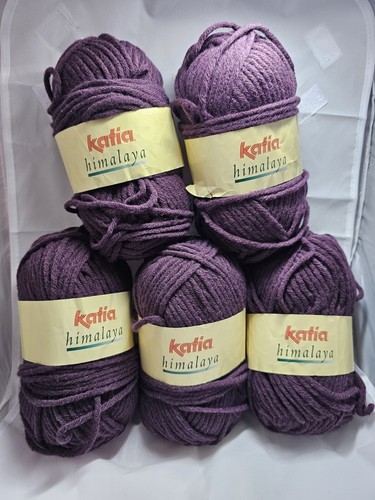 Katia Himalaya Yarn Bulky Wool Acrylic Blend Spain 100 G Deep Plum Knit Crochet - Picture 6 of 6