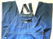 Liberty Carpenter Denim Bib Overalls Men's 42 x 30 Blue 100 Cotton