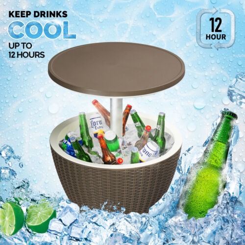 Height Adjustable Outdoor Cooler Table Ice Bar for Patio Pool Party 8 Gallon WE - Picture 3 of 23