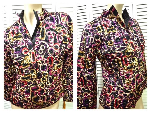 NWT $69 Ruby Rd Jacket SMALL Stretchy Quilted Colorful Zip Front w Pockets - Picture 1 of 11