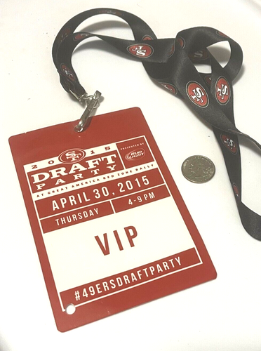 GENUINE 2015 NFL SAN FRANCISCO 49ER DRAFT PARTY VIP PASS & 49ERS NECKLACE HMB1 - Picture 3 of 3