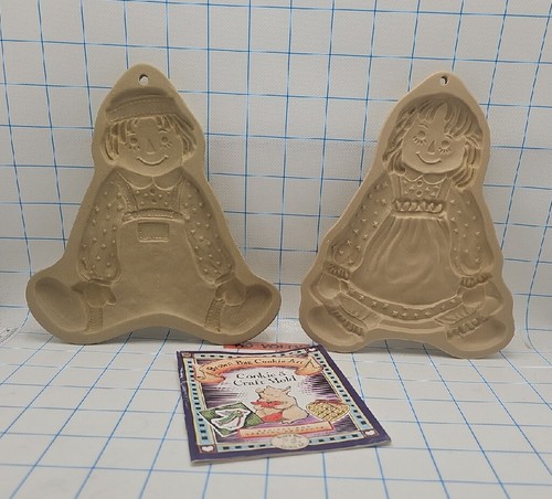 VTG Brown Bag Cookie Art Raggity Ann & Andy Stoneware With Cook Book